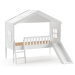 Biela domčeková vyvýšená detská posteľ z borovicového dreva 90x200 cm – Vipack