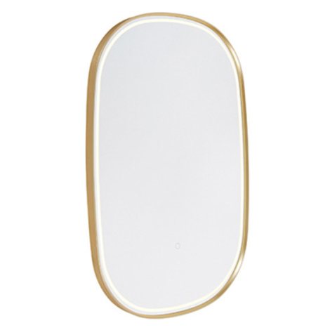 Kúpeľňové zrkadlo zlaté vrátane LED s dotykovým stmievačom oválne - Miral