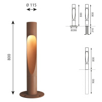 Louis Poulsen Flindt uzemnené 80 cm corten