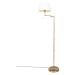 Klasická stojaca lampa bronzová s bielym nastaviteľným tienidlom - Ladas Fix