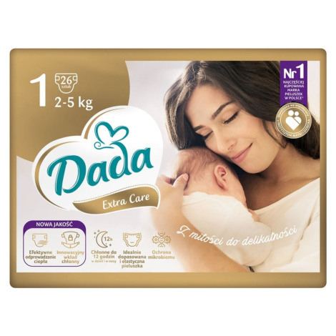 DADA Extra Care Plienky jednorázové 1 Newborn (2-5 kg) 26 ks