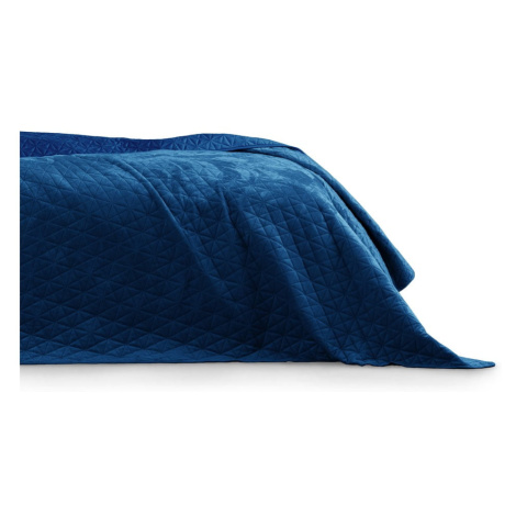 Modrý pléd cez posteľ AmeliaHome Laila Royal, 220 x 240 cm