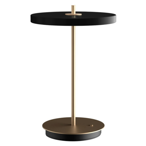 Čierna LED stolová lampa so stmievačom s kovovým tienidlom (výška  31 cm) Asteria Move – UMAGE