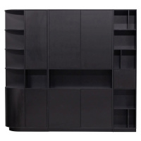 Čierna modulárna knižnica z borovicového dreva 228x210 cm Finca – WOOOD