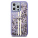 Guess PC/TPU Liquid Glitter Gold Stripe Zadný Kryt pre iPhone 15 Pro Max Purple