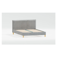 Sivá čalúnená dvojlôžková posteľ s roštom 160x200 cm Tina – Ropez