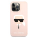 Silikónové puzdro Karl Lagerfeld na Apple iPhone 13 mini KLHCP13SSLKHPI Liquid Karl Head ružové