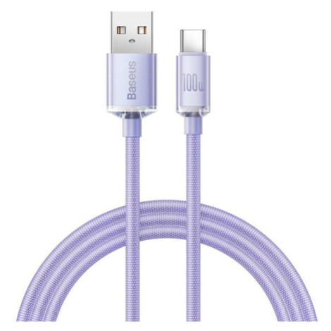 Baseus CAJY000405 Crystal Shine Series Dátový Kábel USB - USB-C 100W 1,2m Purple