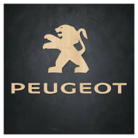 Drevený nápis a logo - Peugeot , Javor