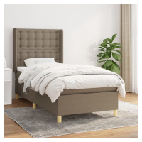 vidaXL Posteľný rám boxspring s matracom sivohnedý 90x190 cm látka