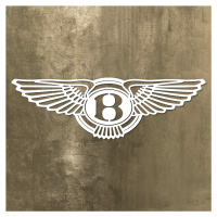 Drevená dekorácia - Logo Bentley, Biela