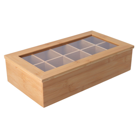 Bambusový čajový box s vekom (10 priehradiek) Kesper