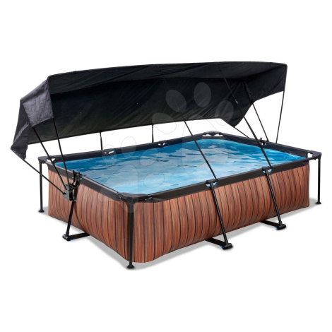 Bazén so strieškou a filtráciou Wood pool Exit Toys oceľová konštrukcia 300*200*65 cm hnedý od 6