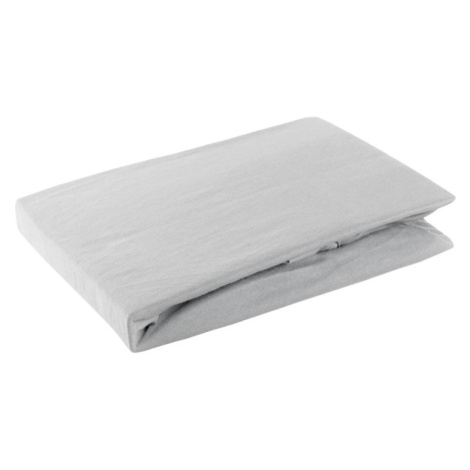 Sivá bavlnená jersey posteľná plachta 140x200+30 cm Eurofirany