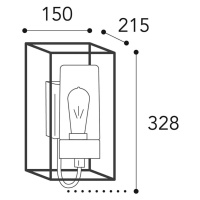 Vonkajšie nástenné svetlo Cubic³ 3362 mosadz/opál