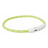 Trixie Flash light band USB, TPU/nylon, L–XL: 65 cm/ř 7 mm, green