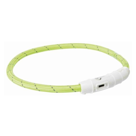 Trixie Flash light band USB, TPU/nylon, L–XL: 65 cm/ř 7 mm, green