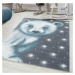 Mombi Detský modrý koberec Bambi Macko - rôzne rozmery Koberec: 160x220 cm