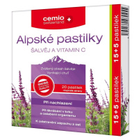 CEMIO Alpské pastilky ŠALVIA A VITAMÍN C 20 pastiliek