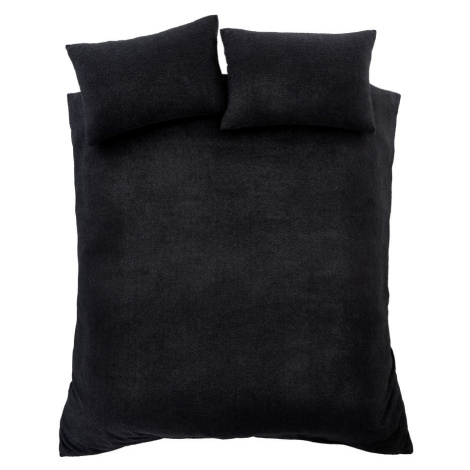 Čierne obliečky na dvojlôžko z materiálu bouclé 200x200 cm Cosy - Catherine Lansfield