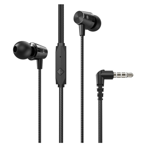 Káblové stereo slúchadlá do uší, 3,5 mm, mikrofón, funkčné tlačidlo, Hoco M79 Cresta, čierna