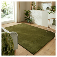 Kusový ručně tkaný koberec Tuscany Textured Wool Border Green - 160x230 cm Flair Rugs koberce