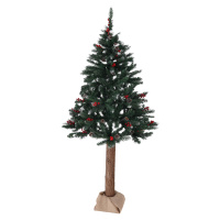 Vianočný stromček so šiškami na pníku, posnežený, 180 cm, PNIK TYP 2