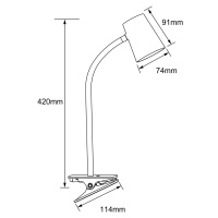 Upínacia LED lampa Adda biela stmieva v 3-stupňoch