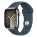 APPLE WATCH SERIES 9 GPS + CELLULAR 45MM SILVER STAINLESS STEEL CASE STORM BLUE SPORTB-S/M,MRMN3