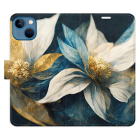 Flipové puzdro iSaprio - Gold Flowers - iPhone 13