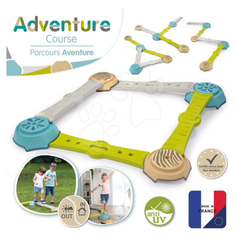 Dobrodružná dráha Adventure Course Smoby 4 chodníky a 4 oporné body na rozvoj pohybových zmyslov