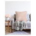 Svetloružová obliečka na vankúš s prímesou bavlny Minimalist Cushion Covers Leaves, 55 x 55 cm