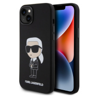 Karl Lagerfeld Liquid Silicone Ikonik NFT Zadný Kryt pre iPhone 15 Plus Black