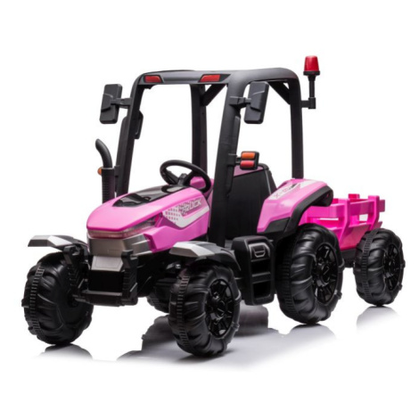 mamido  Detský elektrický traktor s prívesom BLT ružový