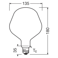 OSRAM LED Vintage 1906 Big Apple E27 7,3W 2700K matná stmievateľná