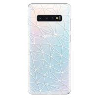 Plastové puzdro iSaprio - Abstract Triangles 03 - white - Samsung Galaxy S10+