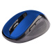 C-TECH Mouse WLM-02, čierno-modrá, bezdrôtová, 1600DPI, 6 tlačidiel, USB nano prijímač