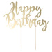 PartyDeco zapichovací dekorace na dort zlatá Happy Birthday - PartyDeco