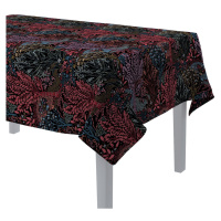 Dekoria Obrus na stôl obdĺžnikový, farebný kvetinový motív na čiernom pozadí, Intenso Premium, 1