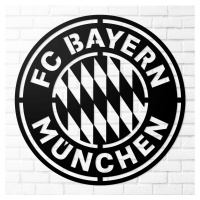 Drevené logo klubu - FC Bayern Munchen, Čierna