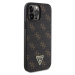 Guess PU Leather 4G Triangle Metal Logo Zadný Kryt pre iPhone 13 Pro Max Black