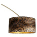 Oblúková lampa mosadz s bielou látkou tienidlo leopard 50 cm - XXL