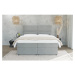Svetlosivá čalúnená dvojlôžková posteľ s úložným priestorom s roštom 160x200 cm Rico – Ropez