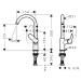 Hansgrohe Logis, umývadlová batéria 210 bez odtokovej súpravy s otočným výtokom, čierna matná, H
