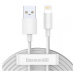 Nabíjací a dátový kábel USB, Lightning, 150 cm, 2400 mA, rýchle nabíjanie, Baseus Simple Wisdom,