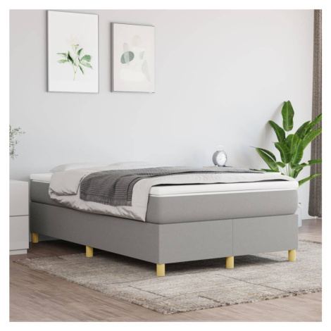 vidaXL Posteľný rám na boxspring bledosivý 120x200 cm látka