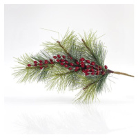 Eurolamp Vianočné dekorácie vetvička borovice s bobuľami, 76 cm, 1 ks
