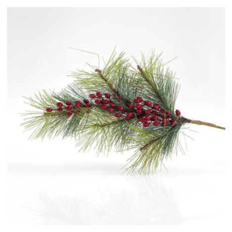 Eurolamp Vianočné dekorácie vetvička borovice s bobuľami, 76 cm, 1 ks