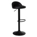 Čierne barové stoličky s nastaviteľnou výškou z imitácie kože v súprave 2 ks (výška sedadla 72 c