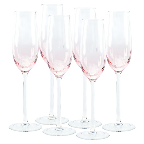 Poháre na šampanské, set 6 ks, 280 ml, ružová, CELESTE TYP 1 Tempo Kondela